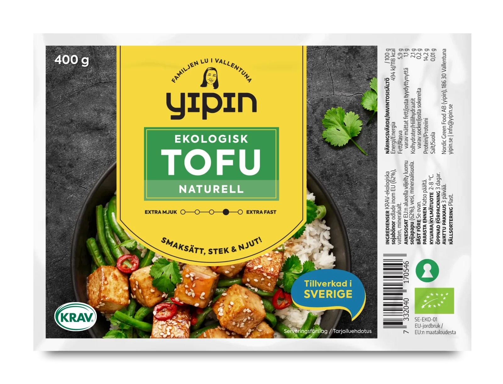 Bild på tofu naturell fast KRAV 400g