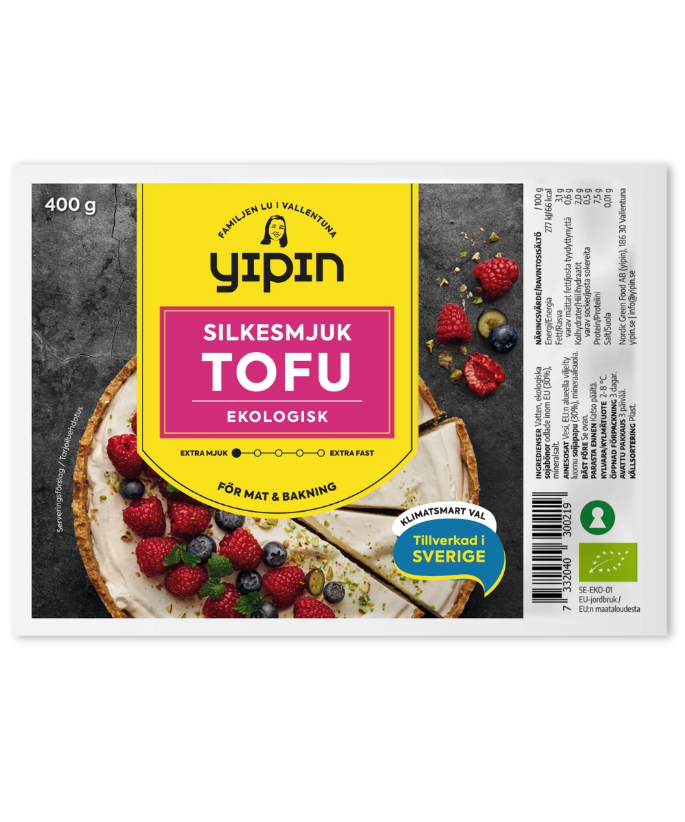 Bilden visar Yipin silkesmjuk tofu ekologisk 400 g