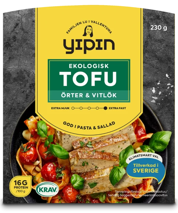 Örtmarinerad tofu från Yipin - tofu örter och vitlök