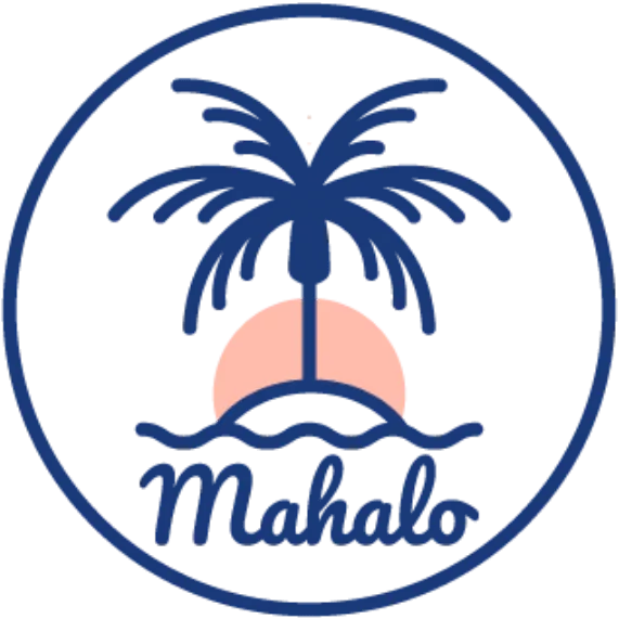 Bilden visar loggan för Mahalo, en restaurang / lunchcafé i Stockholm