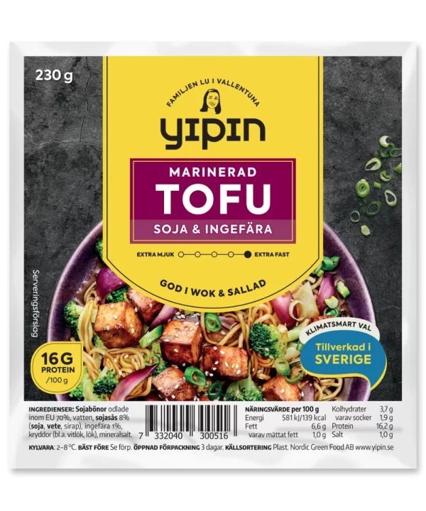 Förpackningsbild av Yipin tofu soja & ingefära 230g