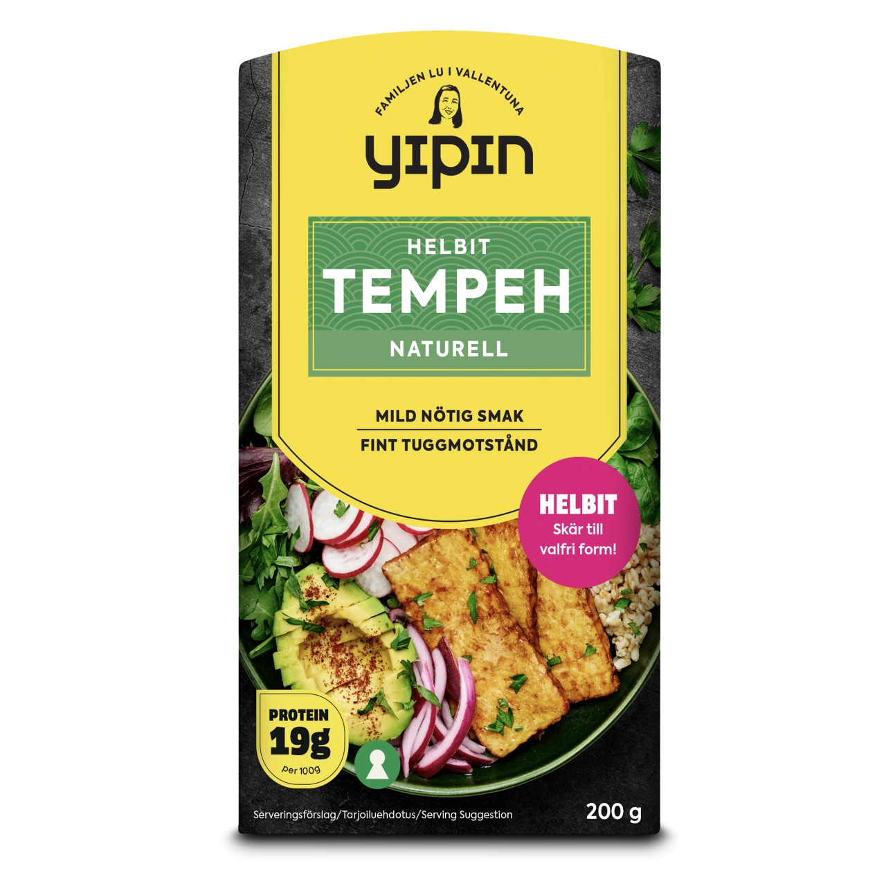 Bilden visar Yipin tempeh helbit