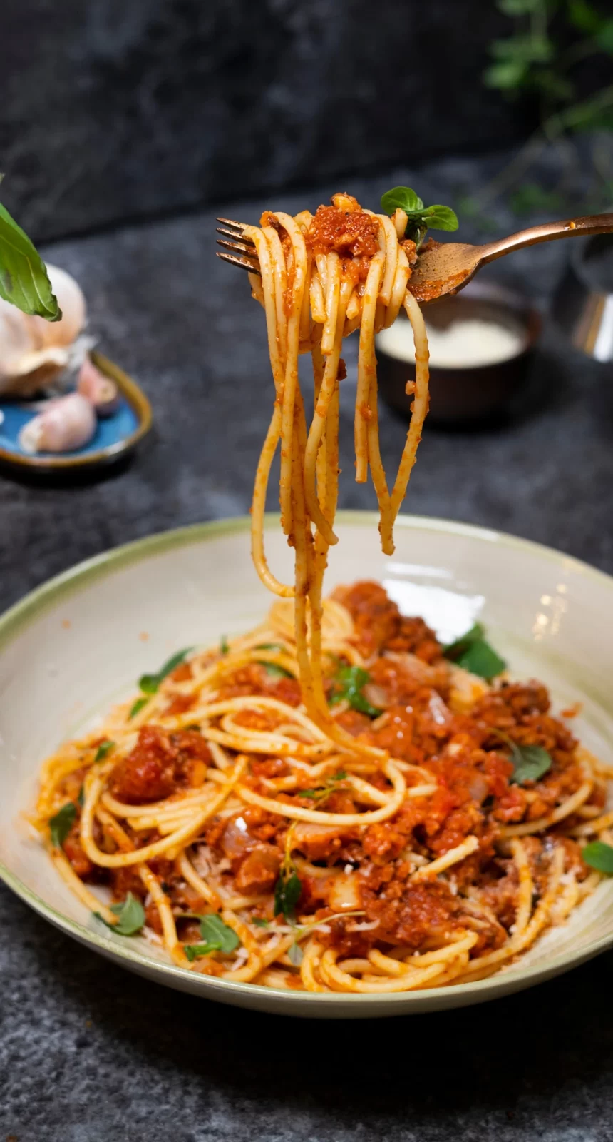 Nyttig köttfärssås med spaghetti