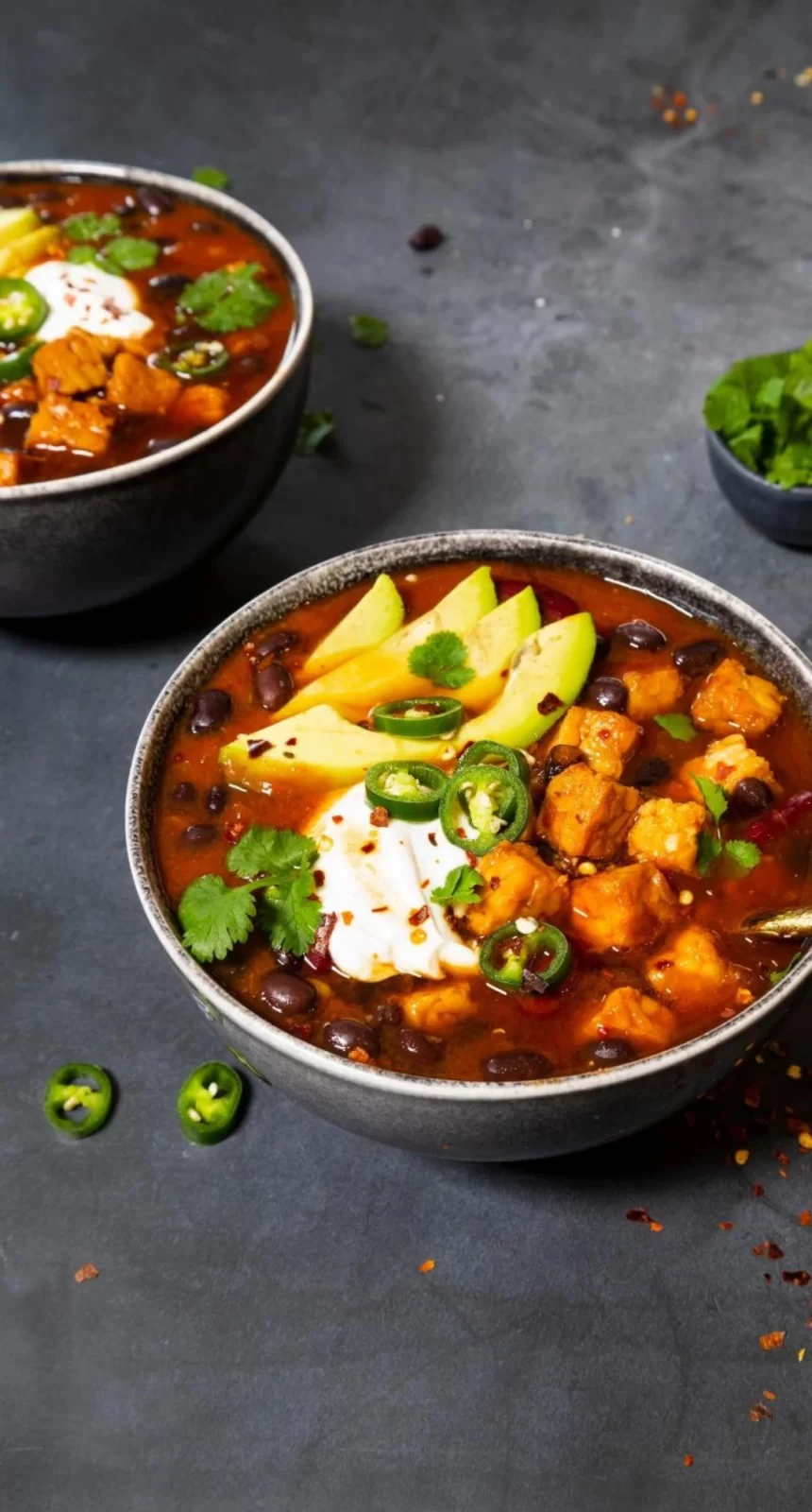 Vegansk chili sin carne med tempeh