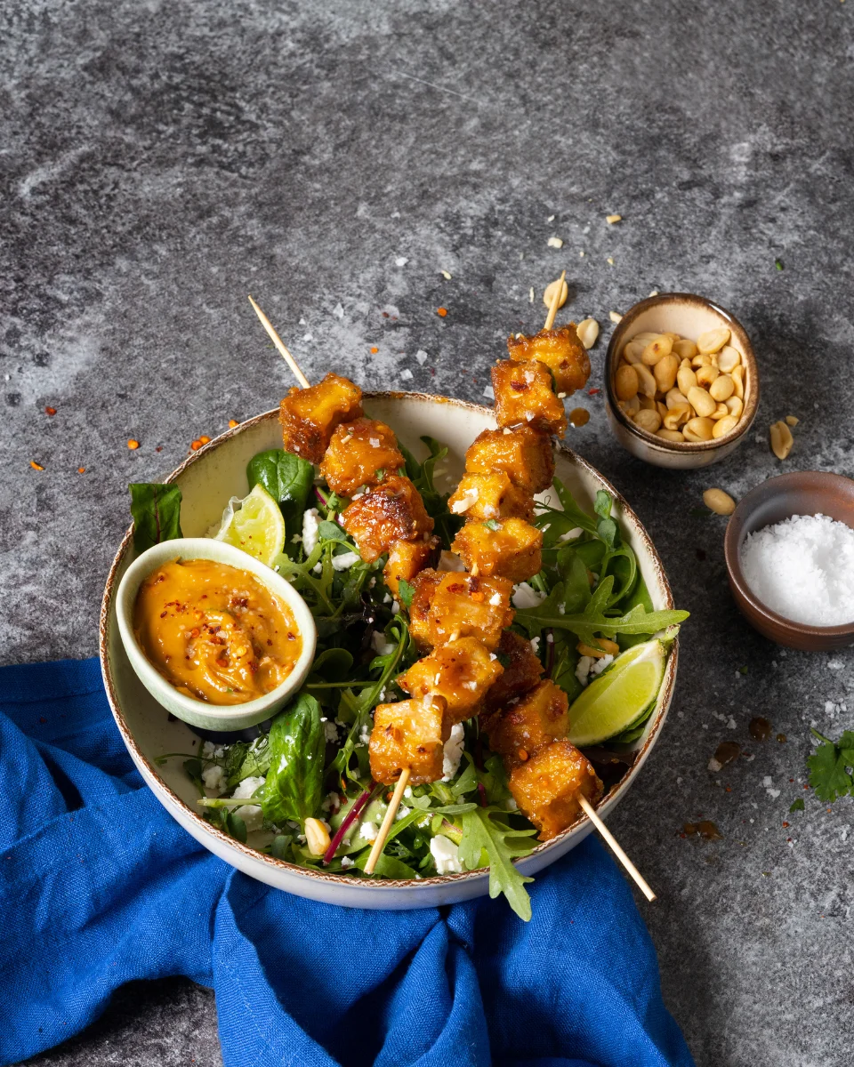 Satayspett med tofu
