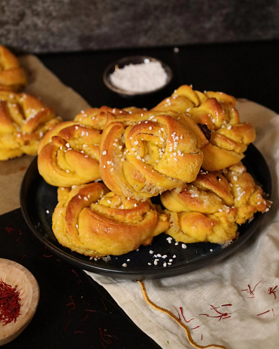 Veganska lussebullar med vaniljkräm - recept