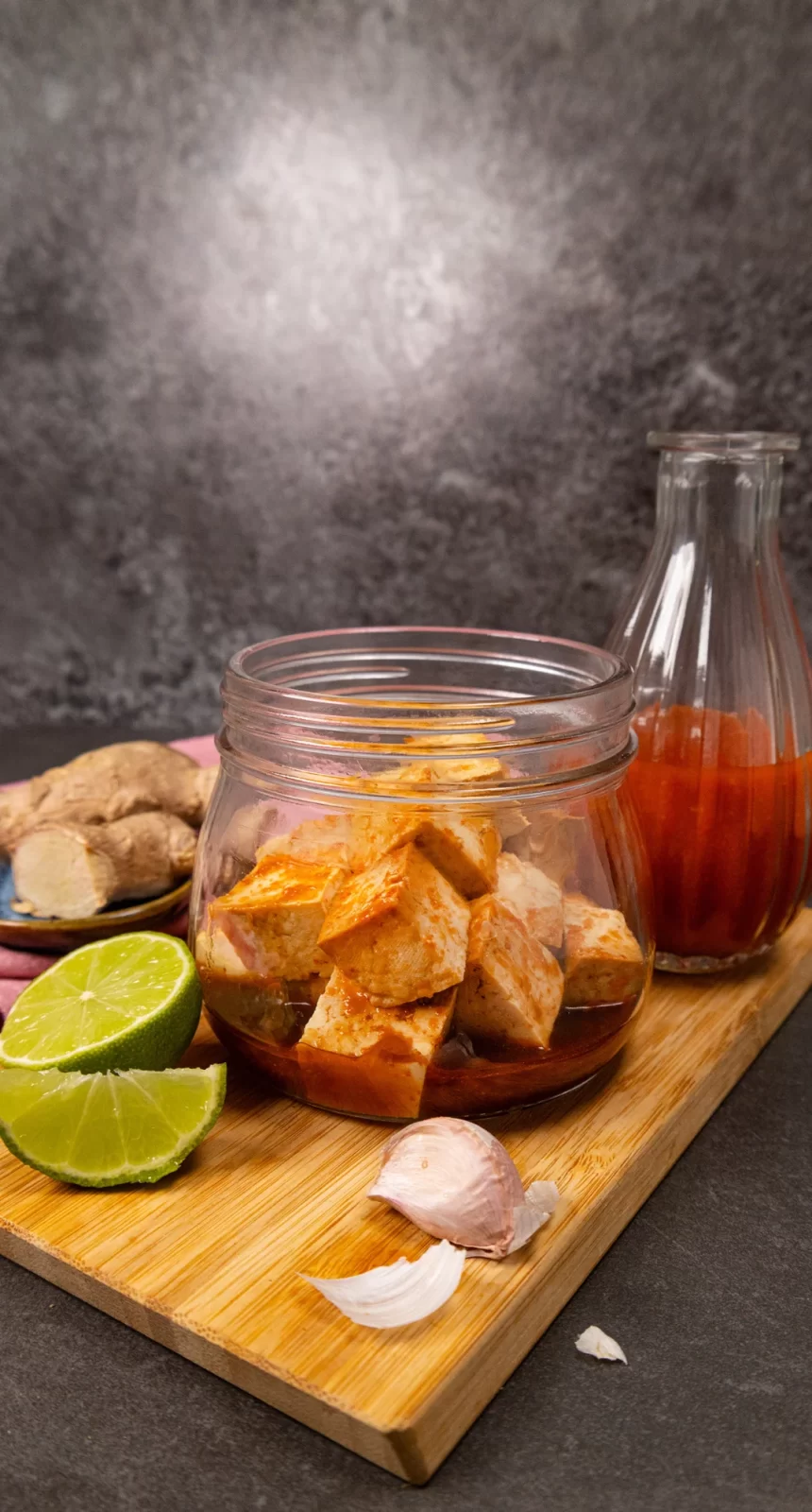 Bilden visar enkel sriracha marinad