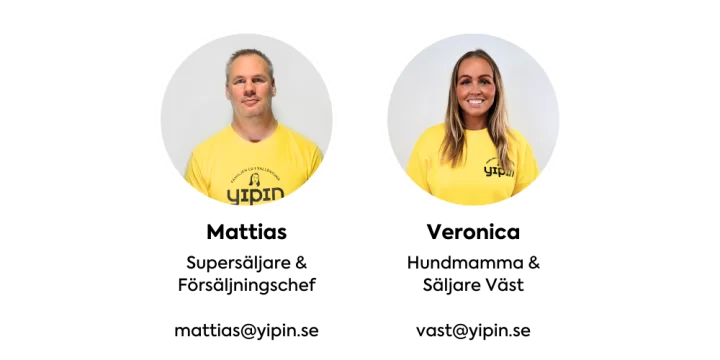 Bilden visar Mattias och Veronica från Yipins säljteam