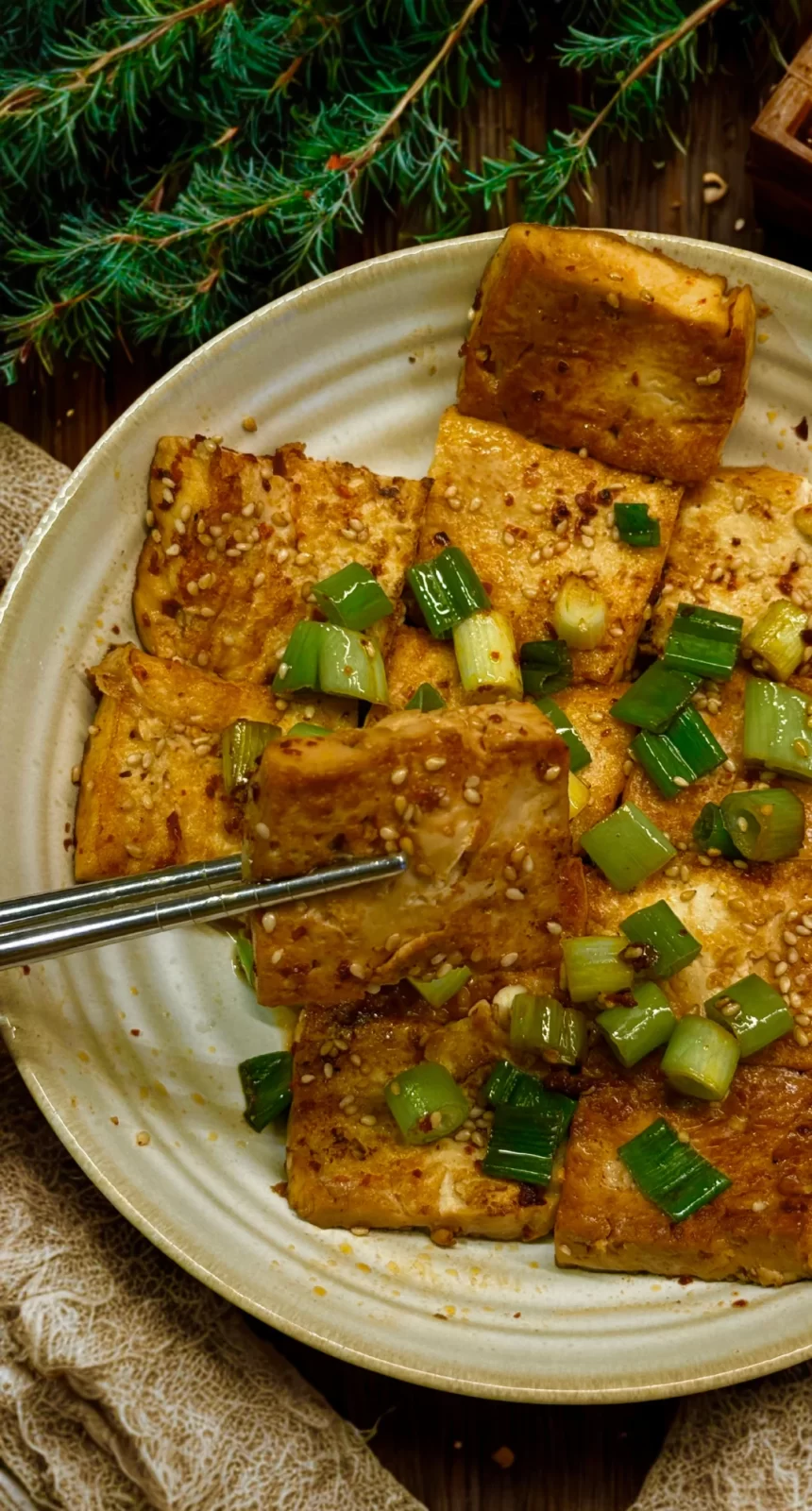 Bilden visar koreanskt recept på dubu jorim