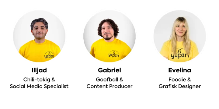 Bilden visar contentteamet på Yipin